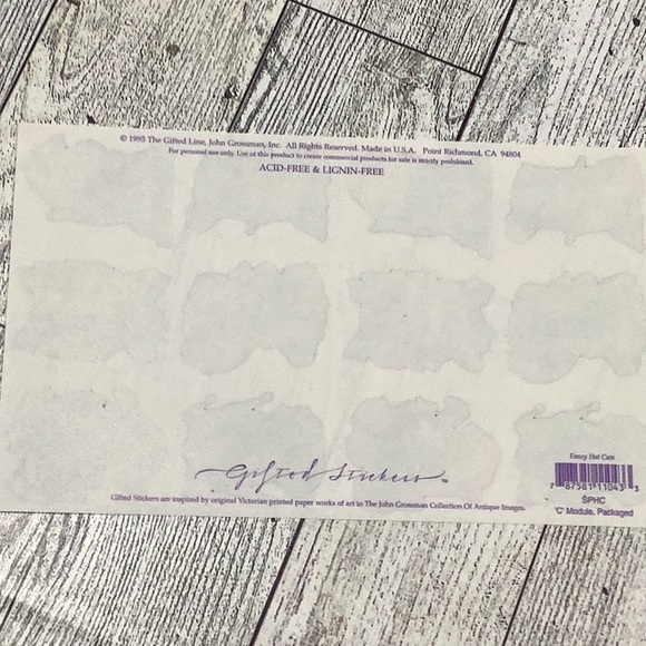 Vintage 1995 the gifted line John grossman fancy hat cats stickers - Picture 4 of 4